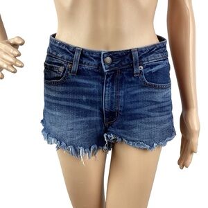 American Eagle Vintage Hi-Rise Festival Shorts Size 2 Blue